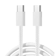 Prémium Szövetes USB-C – USB-C Adat- és Töltőkábel – Fehér